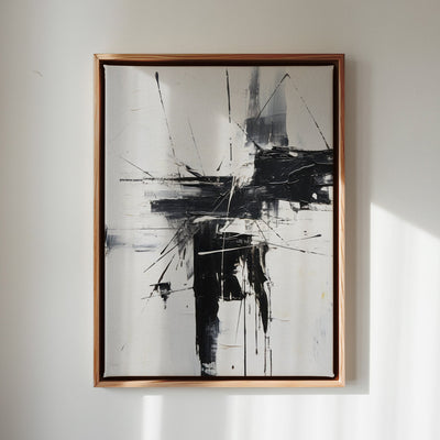 Canvas Wall Art Stretched Over Wooden Frame with Floating Frame and Black Crash Painting CV4119 - Al Rugaib Furniture