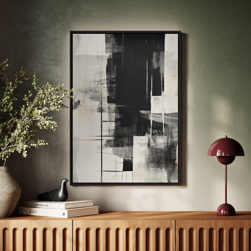 Canvas Wall Art Stretched Over Wooden Frame with Floating Frame and Black Gate Painting CV4210 - Al Rugaib Furniture