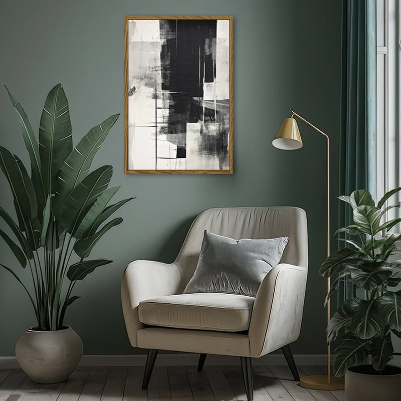 Canvas Wall Art Stretched Over Wooden Frame with Floating Frame and Black Gate Painting CV4210 - Al Rugaib Furniture