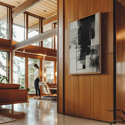 Canvas Wall Art Stretched Over Wooden Frame with Floating Frame and Black Gate Painting CV4210 - Al Rugaib Furniture