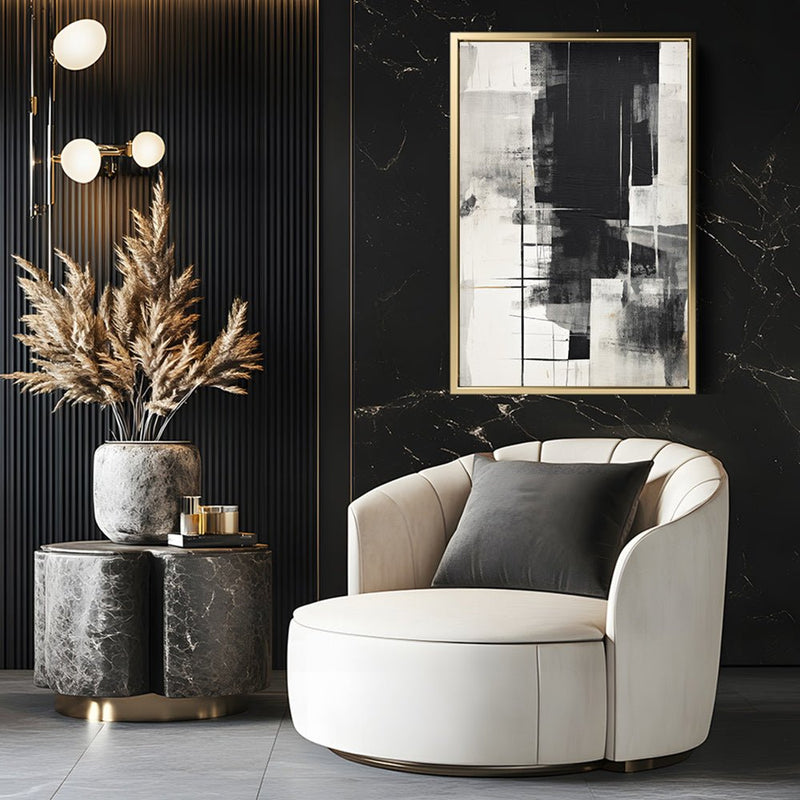 Canvas Wall Art Stretched Over Wooden Frame with Floating Frame and Black Gate Painting CV4210 - Al Rugaib Furniture