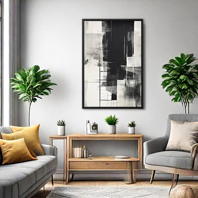 Canvas Wall Art Stretched Over Wooden Frame with Floating Frame and Black Gate Painting CV4210 - Al Rugaib Furniture
