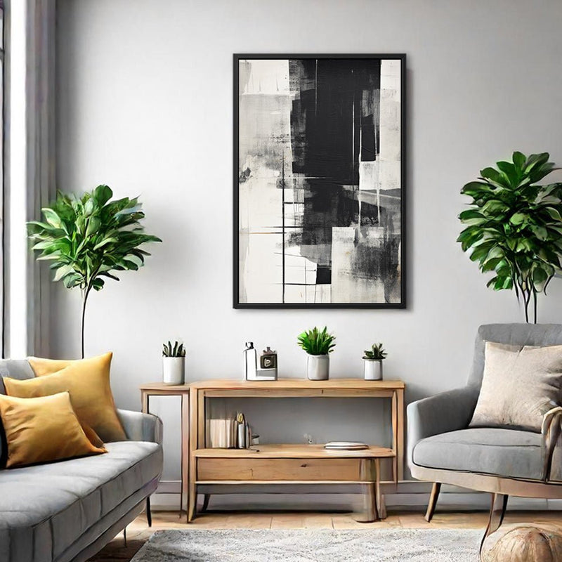 Canvas Wall Art Stretched Over Wooden Frame with Floating Frame and Black Gate Painting CV4210 - Al Rugaib Furniture