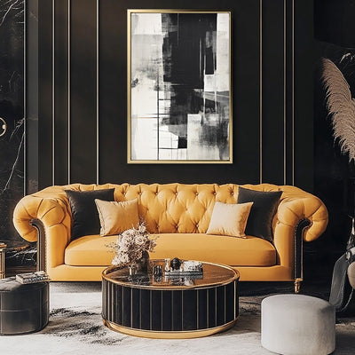 Canvas Wall Art Stretched Over Wooden Frame with Floating Frame and Black Gate Painting CV4210 - Al Rugaib Furniture