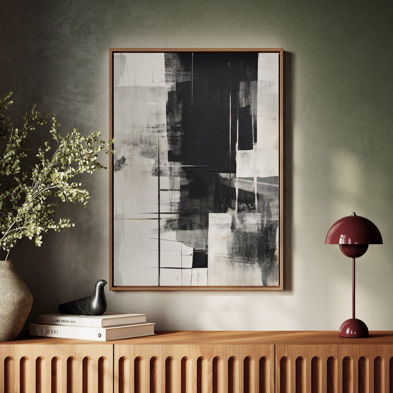 Canvas Wall Art Stretched Over Wooden Frame with Floating Frame and Black Gate Painting CV4210 - Al Rugaib Furniture