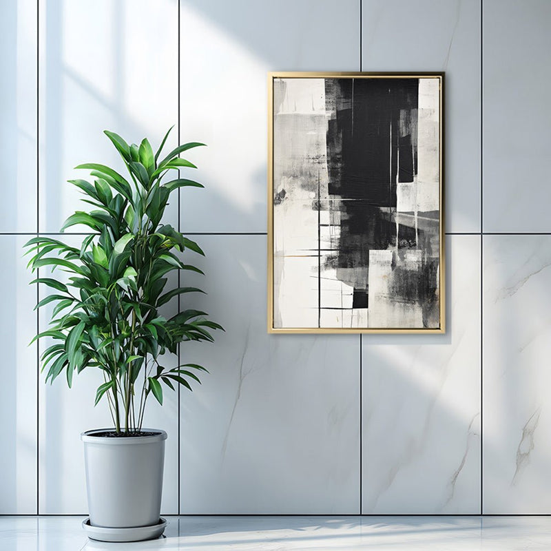 Canvas Wall Art Stretched Over Wooden Frame with Floating Frame and Black Gate Painting CV4210 - Al Rugaib Furniture