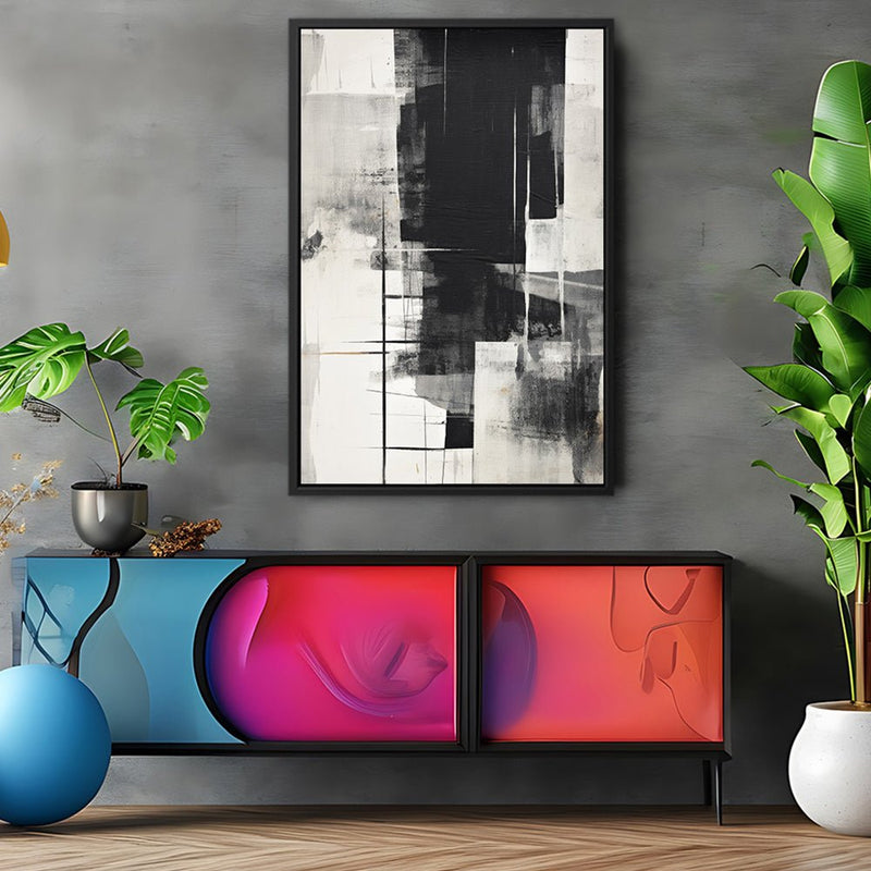 Canvas Wall Art Stretched Over Wooden Frame with Floating Frame and Black Gate Painting CV4210 - Al Rugaib Furniture