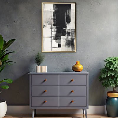 Canvas Wall Art Stretched Over Wooden Frame with Floating Frame and Black Gate Painting CV4210 - Al Rugaib Furniture