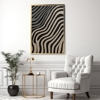 Canvas Wall Art Stretched Over Wooden Frame with Floating Frame and Black Lines Painting CV4121 - Al Rugaib Furniture