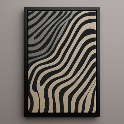 Canvas Wall Art Stretched Over Wooden Frame with Floating Frame and Black Lines Painting CV4121 - Al Rugaib Furniture