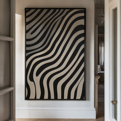 Canvas Wall Art Stretched Over Wooden Frame with Floating Frame and Black Lines Painting CV4121 - Al Rugaib Furniture