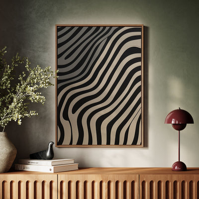 Canvas Wall Art Stretched Over Wooden Frame with Floating Frame and Black Lines Painting CV4121 - Al Rugaib Furniture