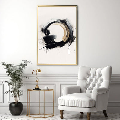 Canvas Wall Art Stretched Over Wooden Frame with Floating Frame and Black Ring Painting CV4122 - Al Rugaib Furniture