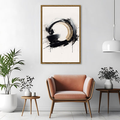 Canvas Wall Art Stretched Over Wooden Frame with Floating Frame and Black Ring Painting CV4122 - Al Rugaib Furniture