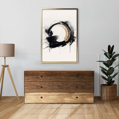 Canvas Wall Art Stretched Over Wooden Frame with Floating Frame and Black Ring Painting CV4122 - Al Rugaib Furniture