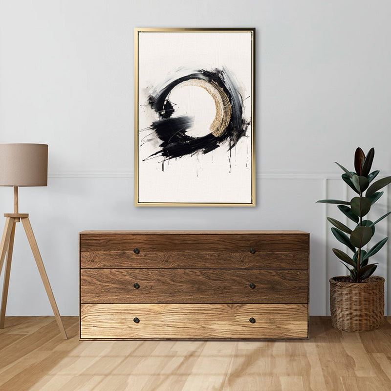 Canvas Wall Art Stretched Over Wooden Frame with Floating Frame and Black Ring Painting CV4122 - Al Rugaib Furniture