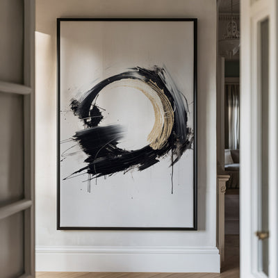 Canvas Wall Art Stretched Over Wooden Frame with Floating Frame and Black Ring Painting CV4122 - Al Rugaib Furniture
