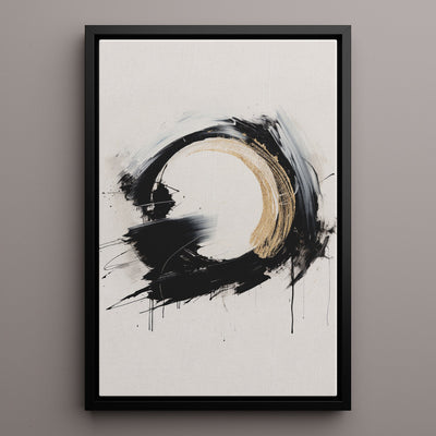Canvas Wall Art Stretched Over Wooden Frame with Floating Frame and Black Ring Painting CV4122 - Al Rugaib Furniture