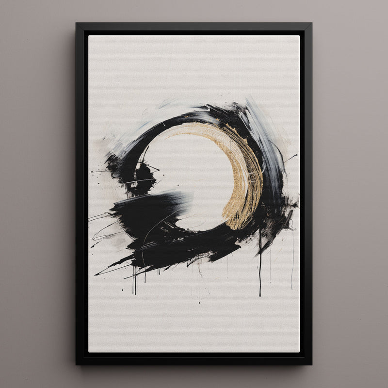 Canvas Wall Art Stretched Over Wooden Frame with Floating Frame and Black Ring Painting CV4122 - Al Rugaib Furniture