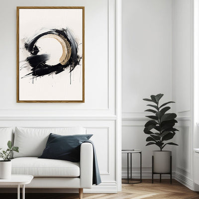 Canvas Wall Art Stretched Over Wooden Frame with Floating Frame and Black Ring Painting CV4122 - Al Rugaib Furniture