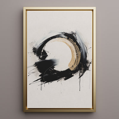 Canvas Wall Art Stretched Over Wooden Frame with Floating Frame and Black Ring Painting CV4122 - Al Rugaib Furniture
