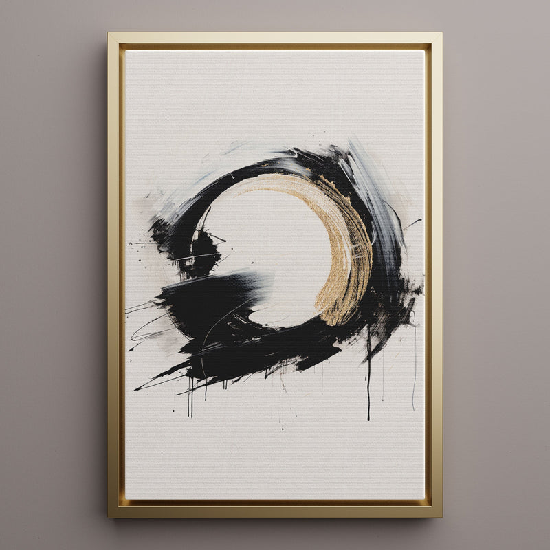 Canvas Wall Art Stretched Over Wooden Frame with Floating Frame and Black Ring Painting CV4122 - Al Rugaib Furniture