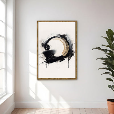 Canvas Wall Art Stretched Over Wooden Frame with Floating Frame and Black Ring Painting CV4122 - Al Rugaib Furniture