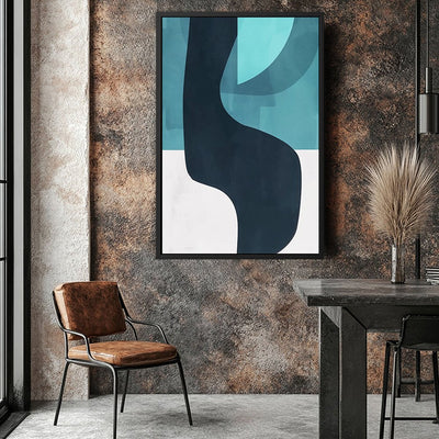 Canvas Wall Art Stretched Over Wooden Frame with Floating Frame and Black Road Abstract Painting CV4123 - Al Rugaib Furniture