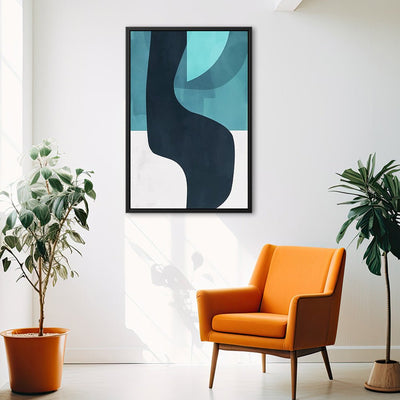 Canvas Wall Art Stretched Over Wooden Frame with Floating Frame and Black Road Abstract Painting CV4123 - Al Rugaib Furniture