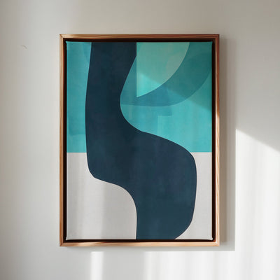 Canvas Wall Art Stretched Over Wooden Frame with Floating Frame and Black Road Abstract Painting CV4123 - Al Rugaib Furniture