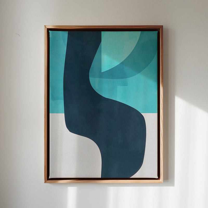 Canvas Wall Art Stretched Over Wooden Frame with Floating Frame and Black Road Abstract Painting CV4123 - Al Rugaib Furniture