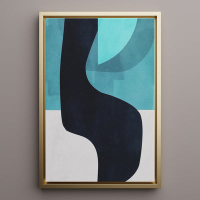 Canvas Wall Art Stretched Over Wooden Frame with Floating Frame and Black Road Abstract Painting CV4123 - Al Rugaib Furniture