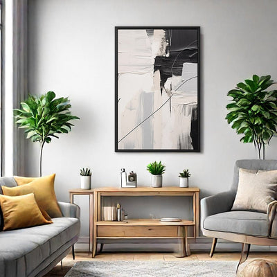 Canvas Wall Art Stretched Over Wooden Frame with Floating Frame and Black Stain Painting CV4124 - Al Rugaib Furniture