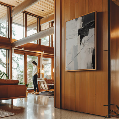 Canvas Wall Art Stretched Over Wooden Frame with Floating Frame and Black Stain Painting CV4124 - Al Rugaib Furniture