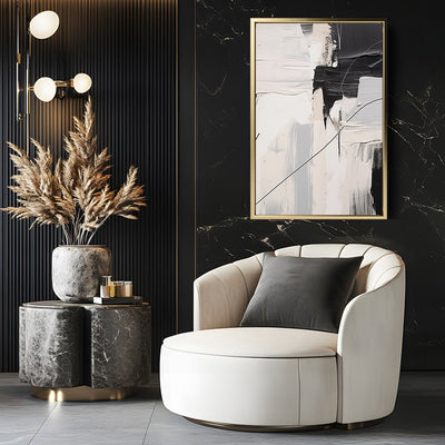 Canvas Wall Art Stretched Over Wooden Frame with Floating Frame and Black Stain Painting CV4124 - Al Rugaib Furniture