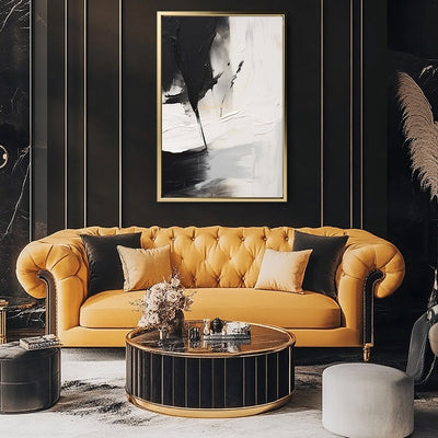 Canvas Wall Art Stretched Over Wooden Frame with Floating Frame and Black Stain Painting CV4125 - Al Rugaib Furniture