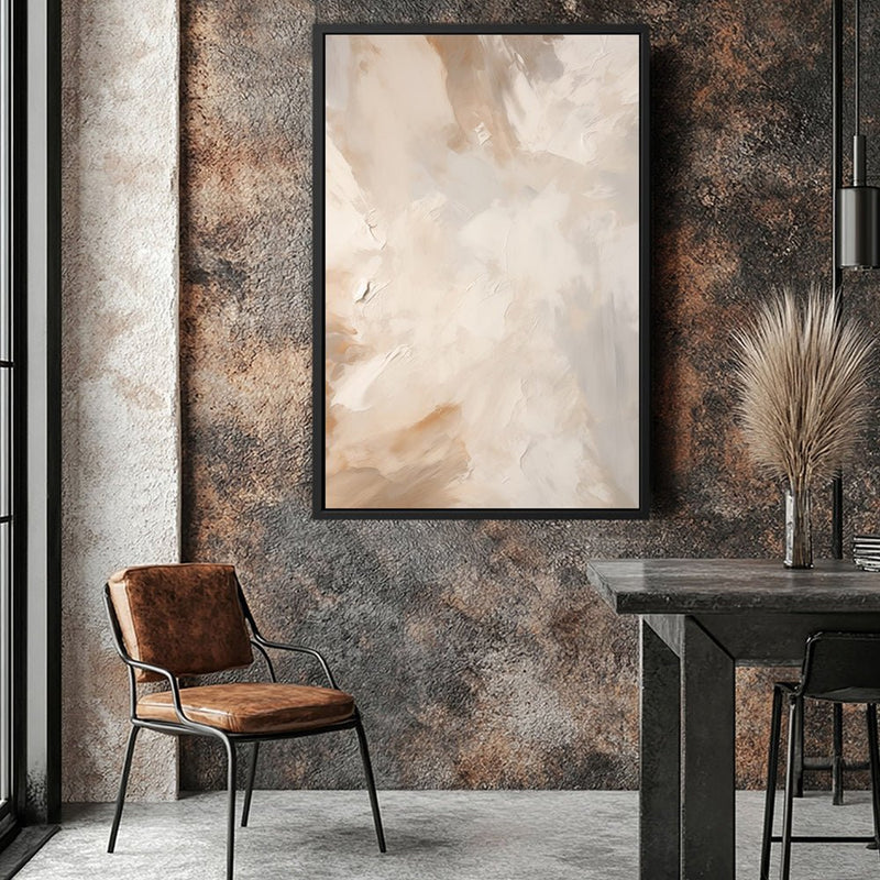 Canvas Wall Art Stretched Over Wooden Frame with Floating Frame and Brown Dust Painting CV4129 - Al Rugaib Furniture