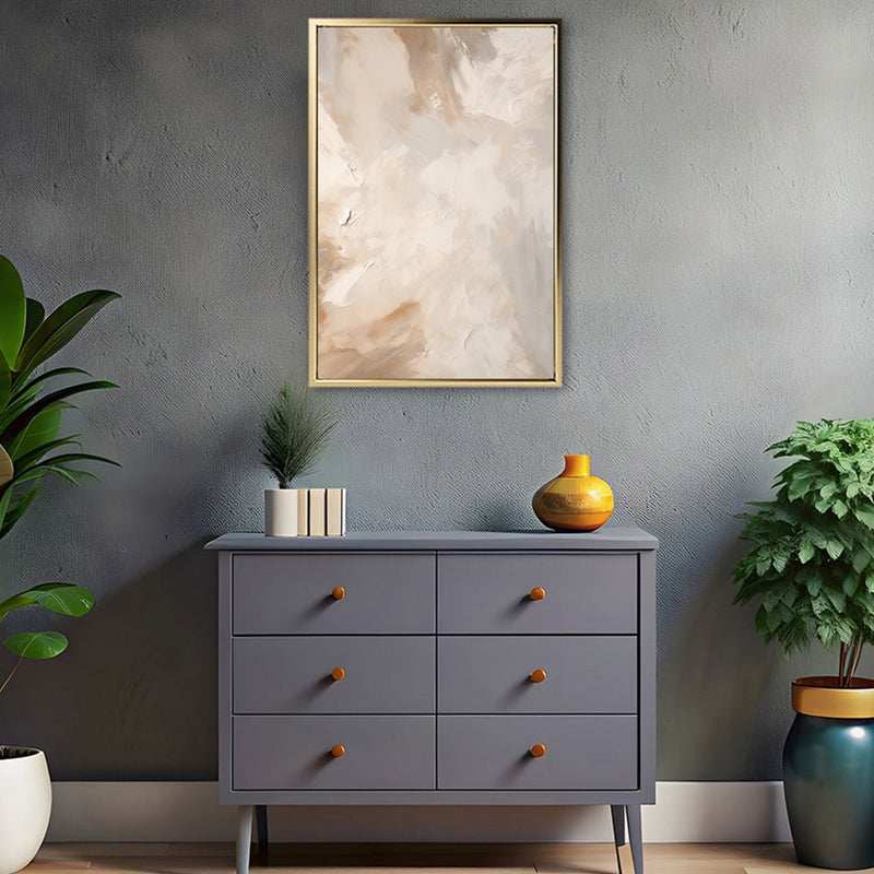 Canvas Wall Art Stretched Over Wooden Frame with Floating Frame and Brown Dust Painting CV4129 - Al Rugaib Furniture