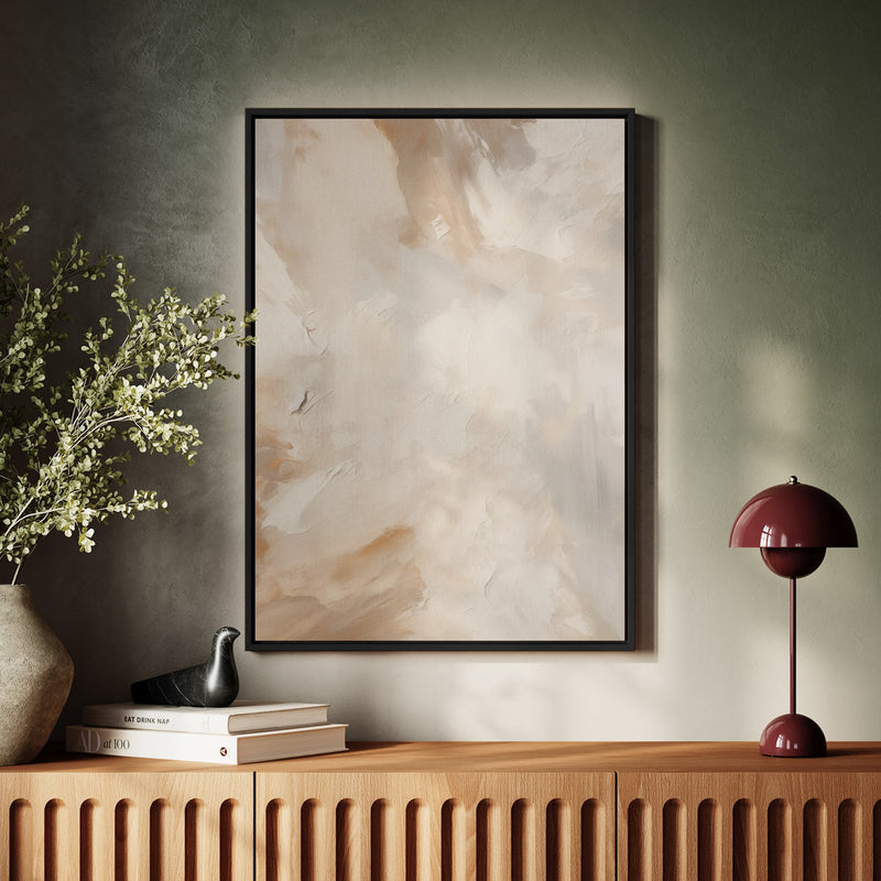 Canvas Wall Art Stretched Over Wooden Frame with Floating Frame and Brown Dust Painting CV4129 - Al Rugaib Furniture