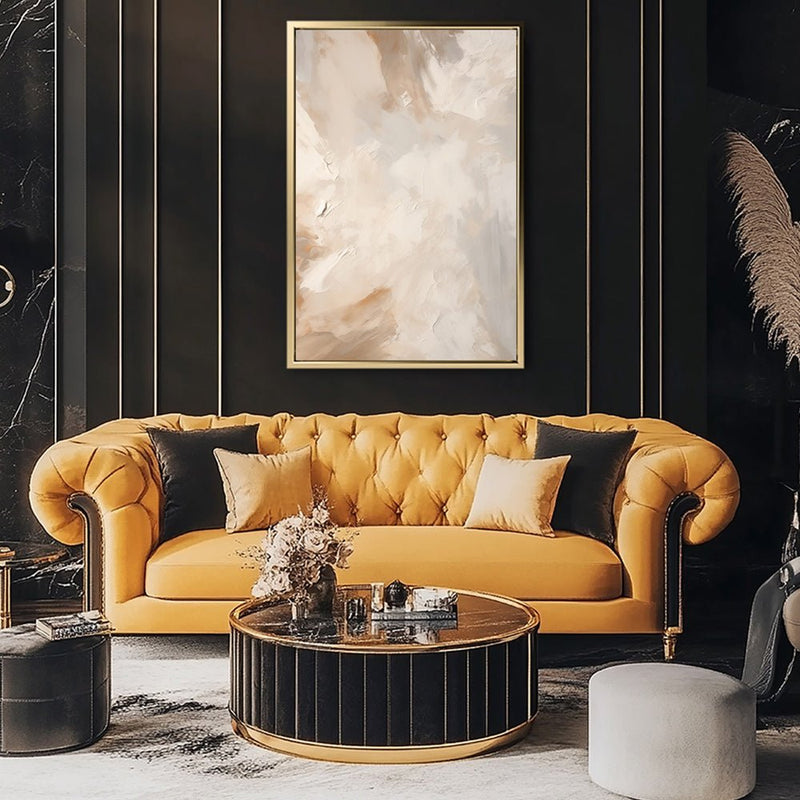 Canvas Wall Art Stretched Over Wooden Frame with Floating Frame and Brown Dust Painting CV4129 - Al Rugaib Furniture