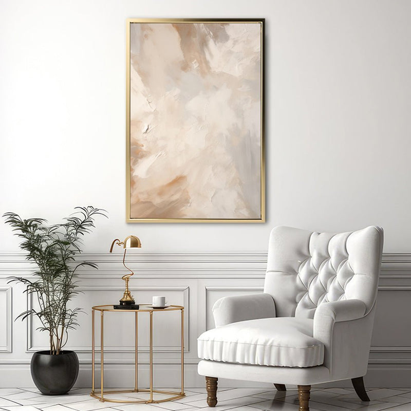 Canvas Wall Art Stretched Over Wooden Frame with Floating Frame and Brown Dust Painting CV4129 - Al Rugaib Furniture