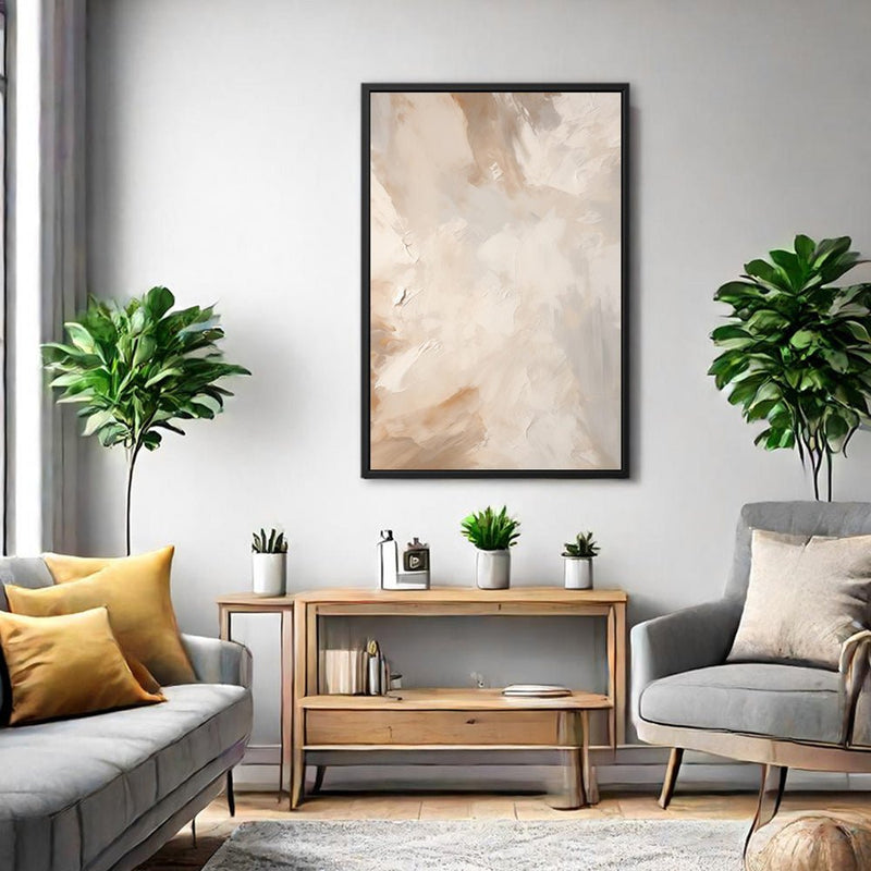 Canvas Wall Art Stretched Over Wooden Frame with Floating Frame and Brown Dust Painting CV4129 - Al Rugaib Furniture