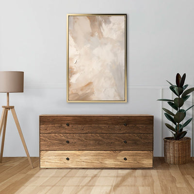 Canvas Wall Art Stretched Over Wooden Frame with Floating Frame and Brown Dust Painting CV4129 - Al Rugaib Furniture