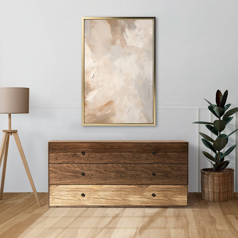 Canvas Wall Art Stretched Over Wooden Frame with Floating Frame and Brown Dust Painting CV4129 - Al Rugaib Furniture