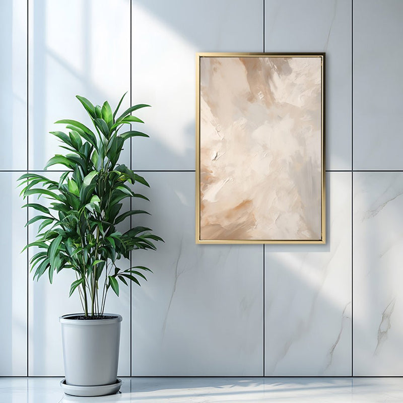 Canvas Wall Art Stretched Over Wooden Frame with Floating Frame and Brown Dust Painting CV4129 - Al Rugaib Furniture