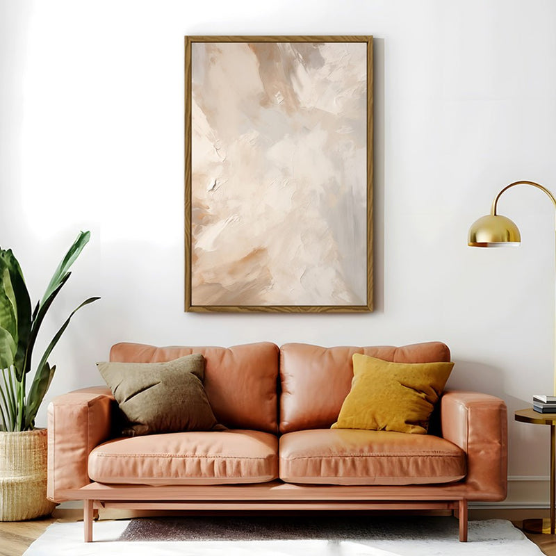 Canvas Wall Art Stretched Over Wooden Frame with Floating Frame and Brown Dust Painting CV4129 - Al Rugaib Furniture