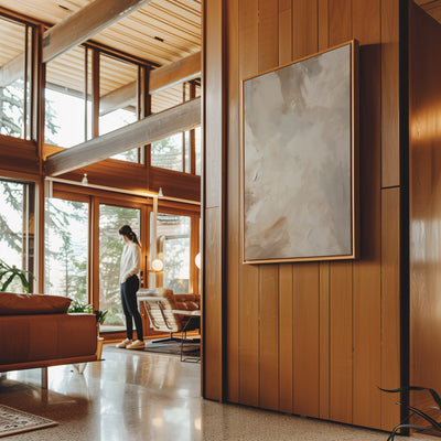 Canvas Wall Art Stretched Over Wooden Frame with Floating Frame and Brown Dust Painting CV4129 - Al Rugaib Furniture