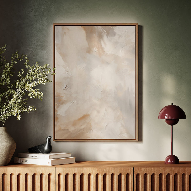 Canvas Wall Art Stretched Over Wooden Frame with Floating Frame and Brown Dust Painting CV4129 - Al Rugaib Furniture