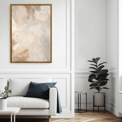 Canvas Wall Art Stretched Over Wooden Frame with Floating Frame and Brown Dust Painting CV4129 - Al Rugaib Furniture