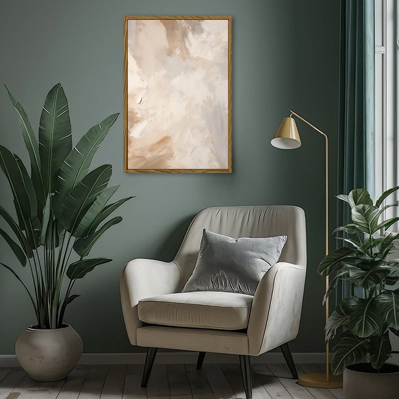 Canvas Wall Art Stretched Over Wooden Frame with Floating Frame and Brown Dust Painting CV4129 - Al Rugaib Furniture